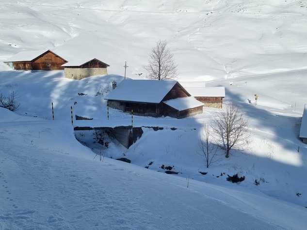 Alphütte im Winter