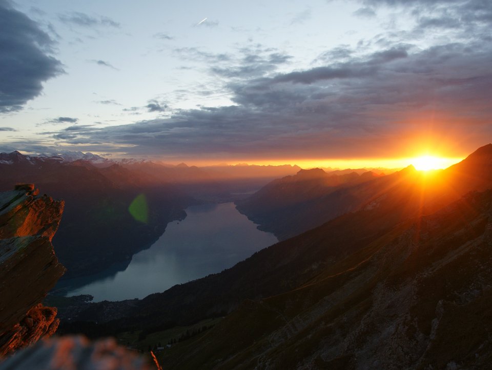 Abendrot mit See